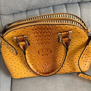 Elegant Tan Crocodile-Embossed Handbag
